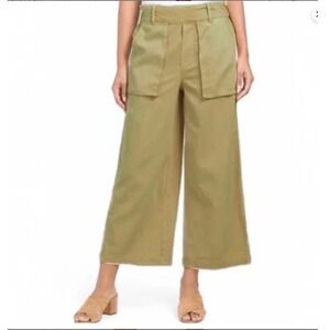 Young Fabulous & Broke YFB Linen Blend Sailor Wide Leg Pants Olive Green Size M